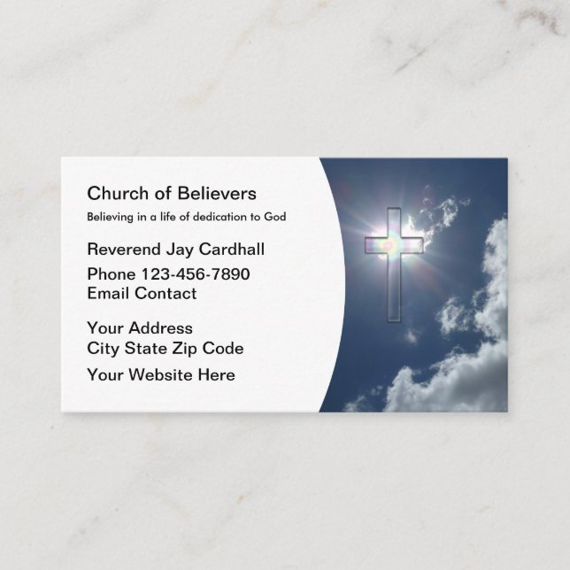 Christian Church Clergy Business Cards Visitkort (Framsida)