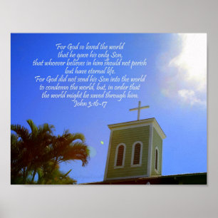 Christian Church Kor Poster med Bible Verse
