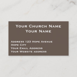 Christian Church Pastor Brown White Religiösa Namn Visitkort