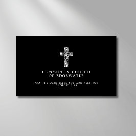 Christian Church Pastor Contemporary Kor Black Visitkort