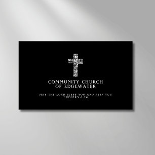 Christian Church Pastor Contemporary Kor Black Visitkort