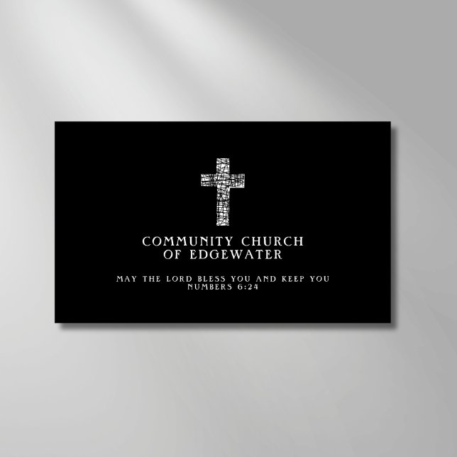 Christian Church Pastor Contemporary Kor Black Visitkort (Skapare uppladdad)