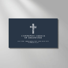 Christian Church Pastor Contemporary Kor Navy Visitkort