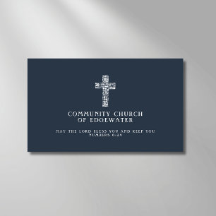 Christian Church Pastor Contemporary Kor Navy Visitkort