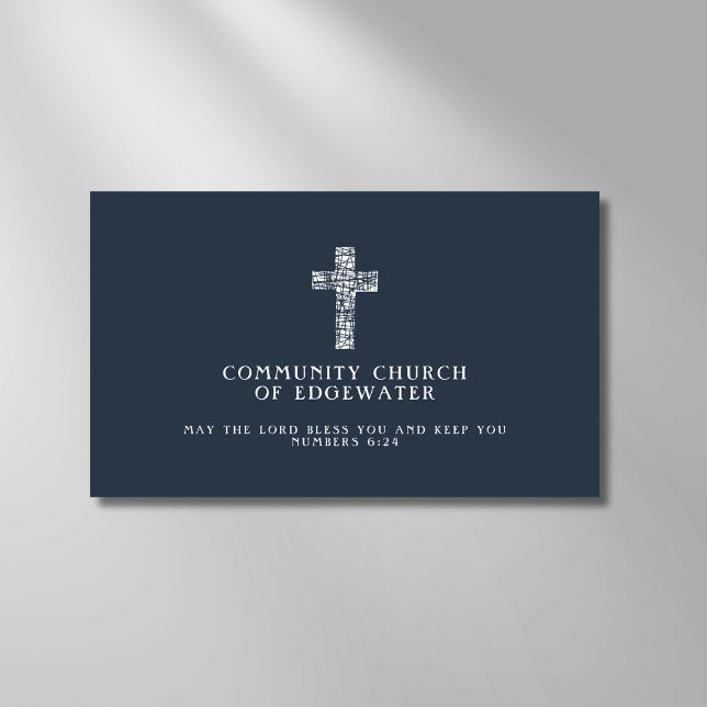 Christian Church Pastor Contemporary Kor Navy Visitkort (Skapare uppladdad)