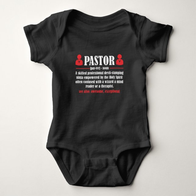 Christian Church Pastor Definition Religiösa Minis T Shirt (Framsida)