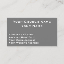 Christian Church Pastor Modern Grått White Anpassn Visitkort