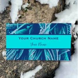 Christian Church Pastor Modern Turcos Nature Magnetiska Visitkort