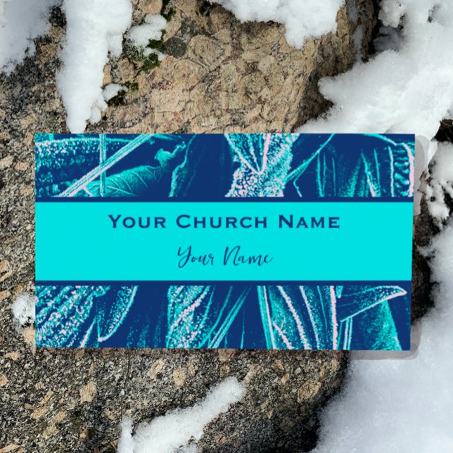 Christian Church Pastor Modern Turcos Nature Magnetiska Visitkort (Personalize this original, cool, nature photograph design for your purposes.)