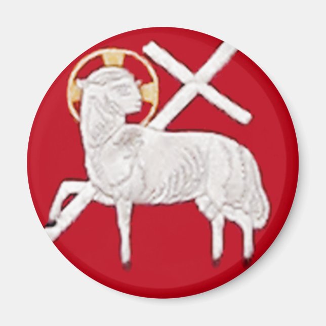CHRISTIAN CHURCH SYMBOLS-LAMB AV GOD MAGNET (Framsidan)