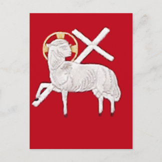 CHRISTIAN CHURCH SYMBOLS-LAMB AV GOD VYKORT