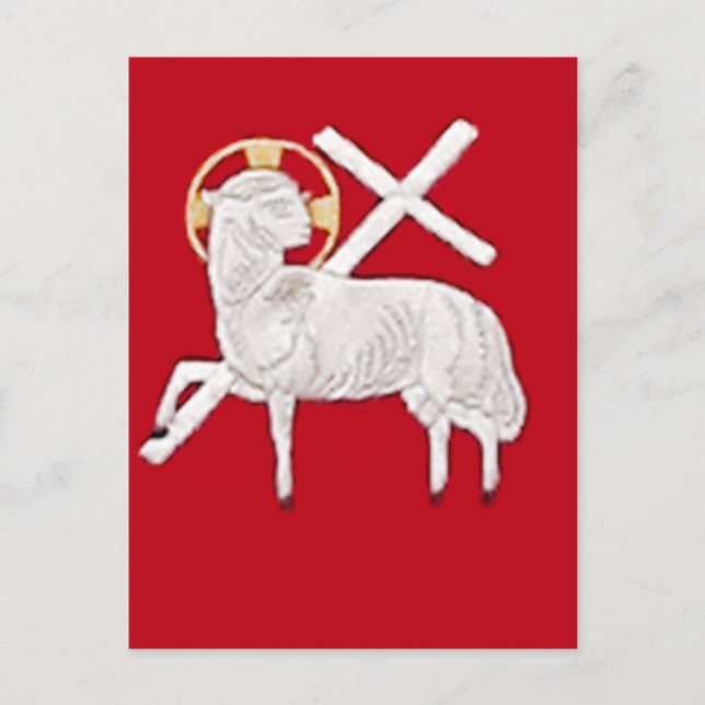 CHRISTIAN CHURCH SYMBOLS-LAMB AV GOD VYKORT (Framsida)