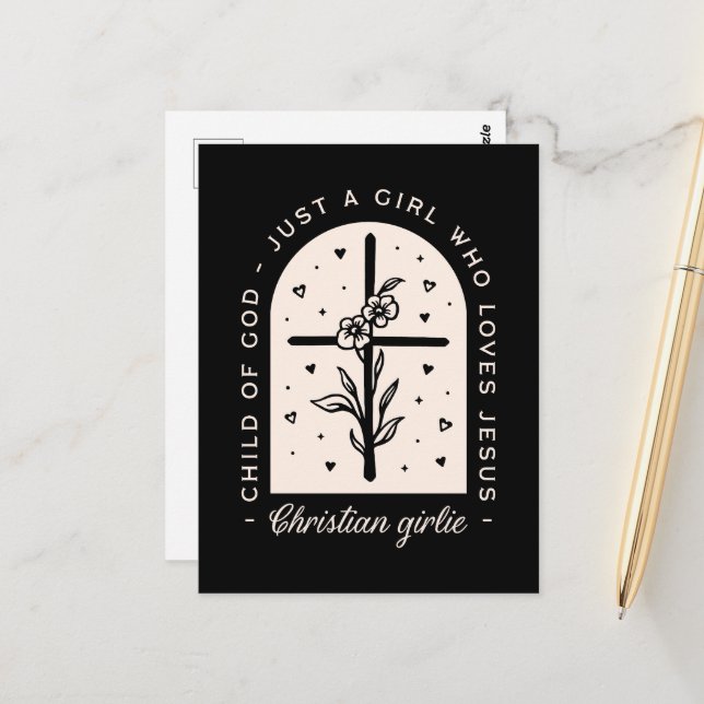Christian citerar bara en flicka som kärlek Jesus  Vykort (Fram/Back In Situ)