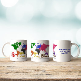 Christian Classical Education World Map Faux Felt Kaffemugg