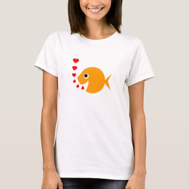 Christian Clean Humor Bachelorette Cute Goldfish Tee Shirt (Framsida)