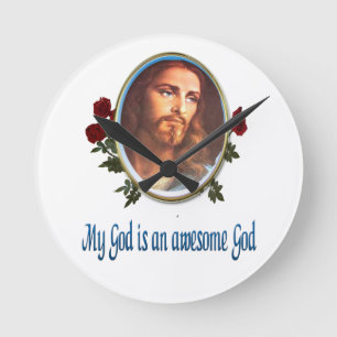 Christian    ClocksMin Gud är en fantastisk gud Rund Klocka