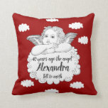 Christian Cloud Angel Lycklig 40th Birthday Red Kudde<br><div class="desc">Grattis på födelsedagen till en sann ängel. All text kan enkelt redigeras med hjälp av den mall som tillhandahålls.  dig uppriktiga tankar med någon mycket speciellare. En del av ’Angel’-serien av varor och gåvor från party.</div>