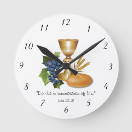 Christian Communion Luke 22:19 Bread och Vin Stor Klocka