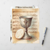 Christian Communion Vintage Scrapbook Papper