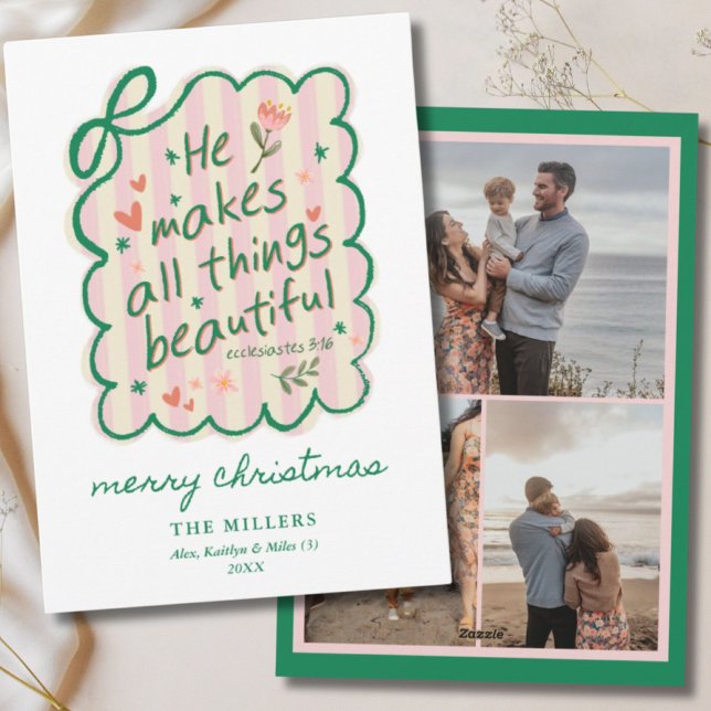 Christian Coquette Jesus Bible Quote Family Photo  Julkort (Christian Coquette Jesus Bible Quote Family Photo Holiday Card
)