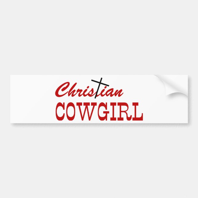 Christian Cowgirl Bildekal (Framsidan)