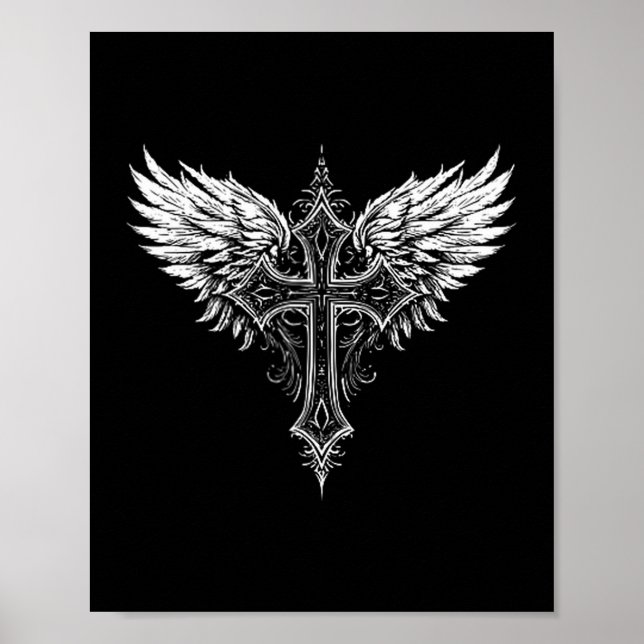 Christian Cross Angel Religious  Poster (Framsidan)