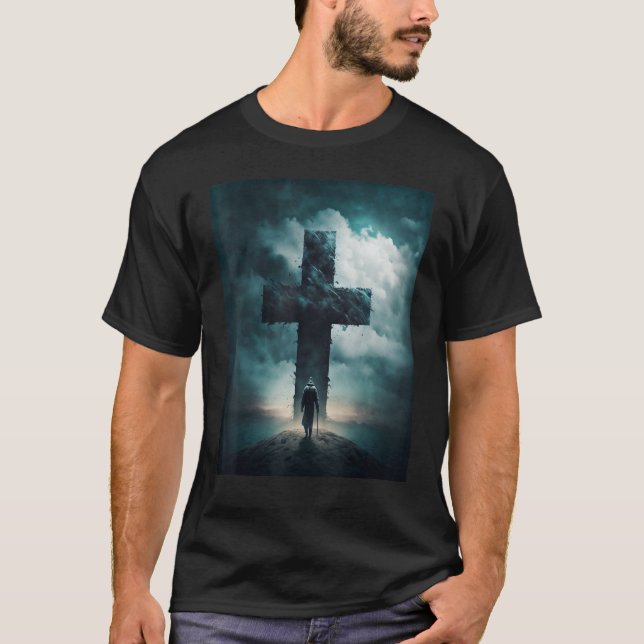 Christian Cross Faith and Prayer T Shirt (Framsida)