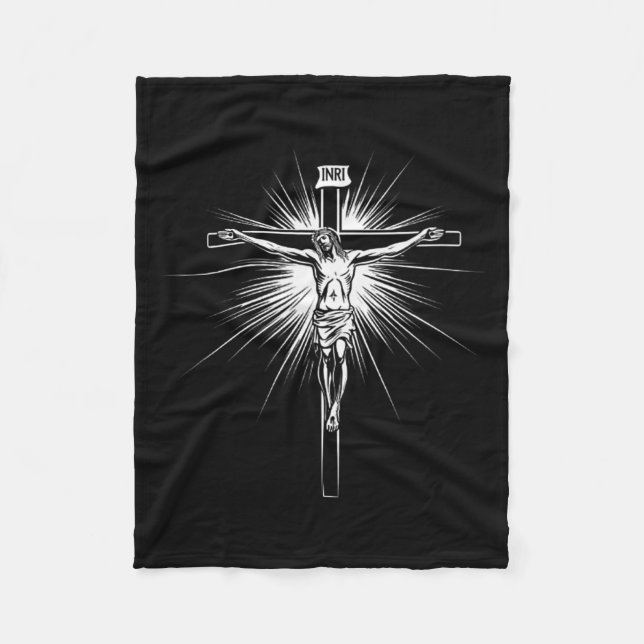 Christian Cross Jesus Christ Men Women Christians  Fleecefilt (Framsidan)