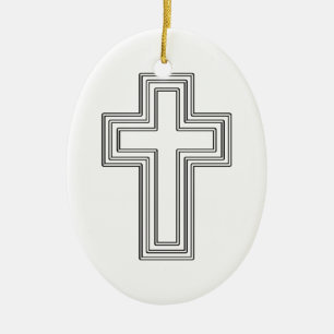 Christian Cross Julgransprydnad Keramik
