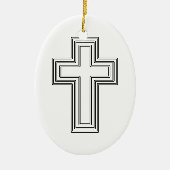 Christian Cross Julgransprydnad Keramik (Framsidan)