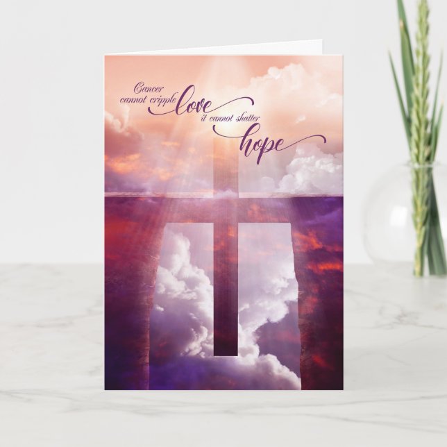 Christian Cross Love and Hope Cancer Get Well Kort (Framsida)