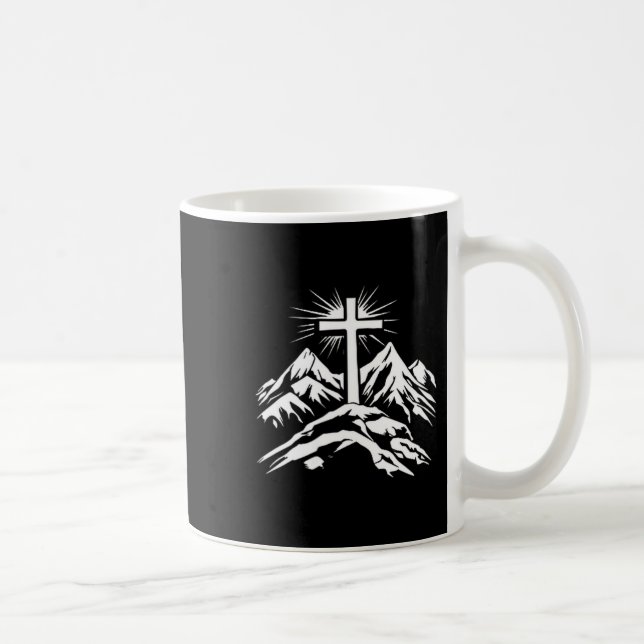 Christian Cross Mountains Religious  Kaffemugg (Höger)