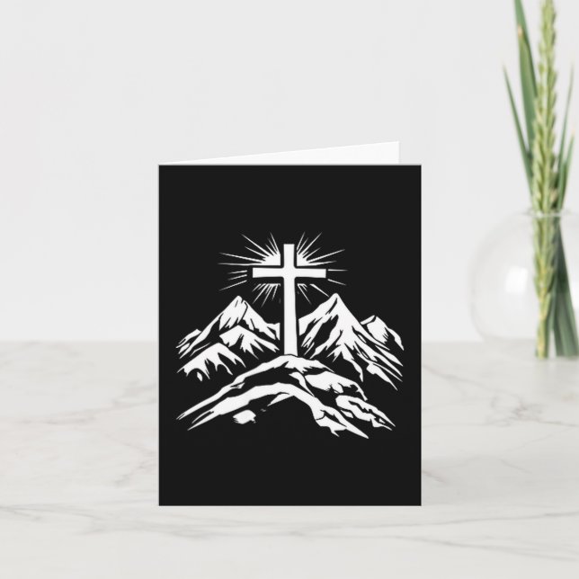Christian Cross Mountains Religious  Kort (Framsida)