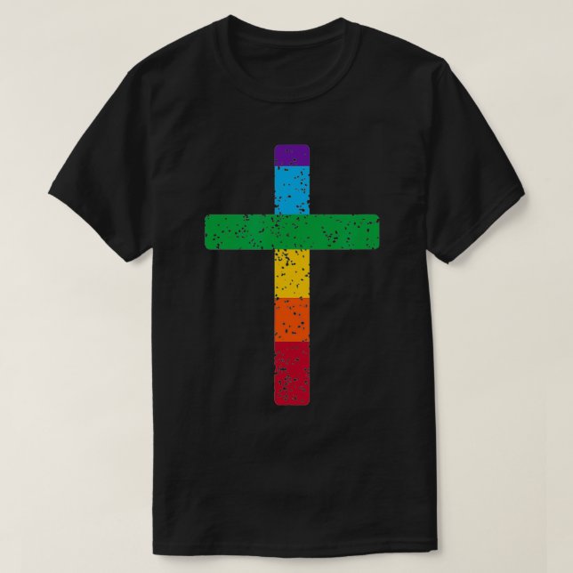 Christian Cross Symbol LGBT Gay Pride Men Women Ka T Shirt (Design framsida)
