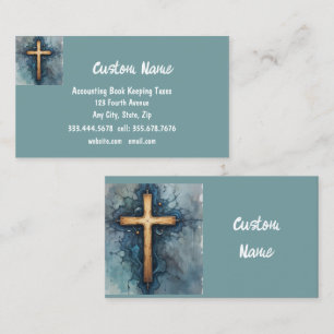 Christian Crucifix Church Bible Visitkort