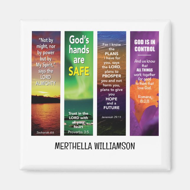 Christian Custom Name BIBLE SCRIPTURE VERSES Magnet (Framsidan)
