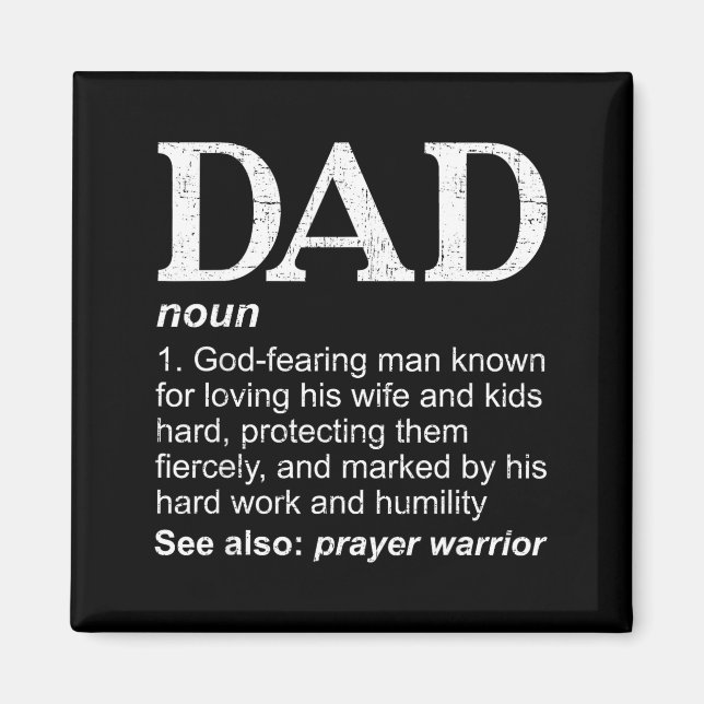 Christian Dad Definition Fathers Day Dad  Magnet (Framsidan)