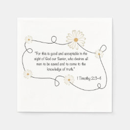 Christian Daisy Flower Bible Quote Pappersservett