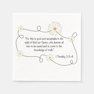 Christian Daisy Flower Bible Quote Pappersservett