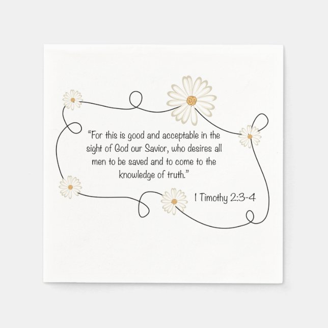 Christian Daisy Flower Bible Quote Pappersservett (Framsidan)