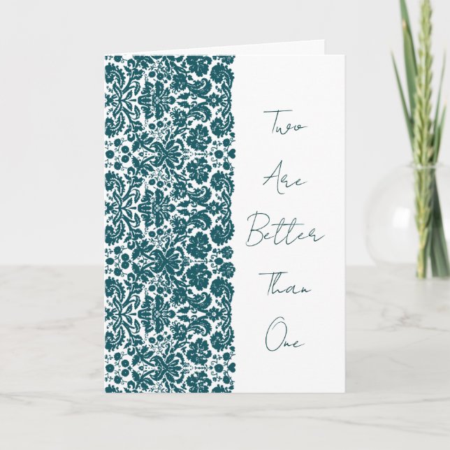 Christian Damask bröllopsinbjudan två är bättre Inbjudan (Framsida)