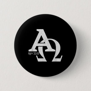 Christian Design - Alfa och Omega - den grekiska t Knapp