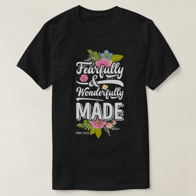 Christian Design är rädd och underbart gjord T Shirt (Design framsida)