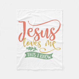 Christian Design Jesus Kärlek mig. Jag vet Fleecefilt
