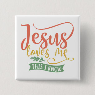 Christian Design Jesus Kärlek mig. Jag vet Knapp