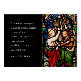 Christian Deuteronomy 3:16, var stark och modig Hälsningskort