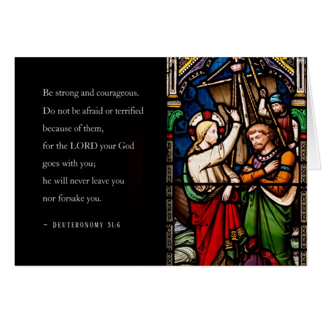 Christian Deuteronomy 3:16, var stark och modig Hälsningskort (Framsidan Horizontal)