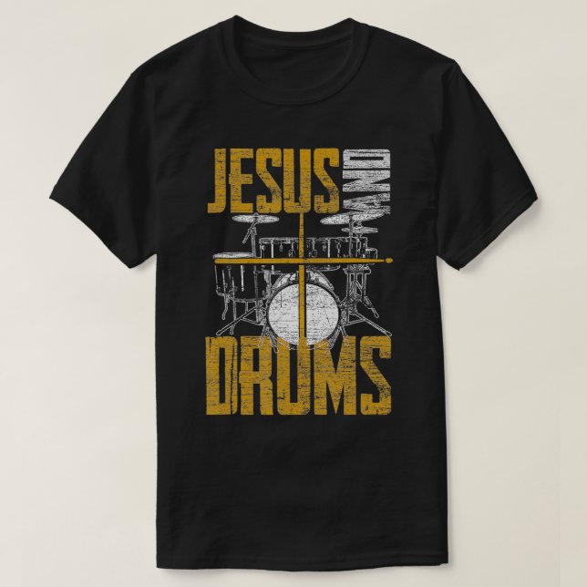 Christian Devo Drummer Jesus och Drums Jesus T Shirt (Design framsida)
