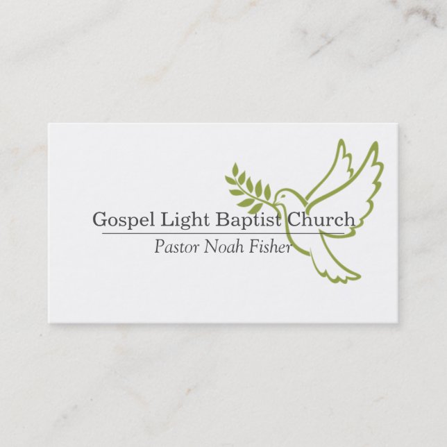 Christian Dove Pastor Christianity Card Visitkort (Framsida)