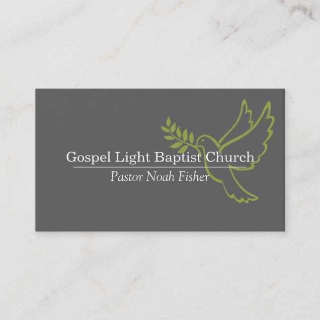 Christian Dove Pastor Christianity Card Visitkort (Framsida)